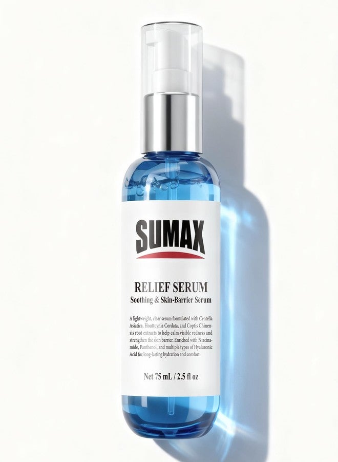 سوماكس سيروم SUMAX Relief - سيروم للوجه مع السنتيلا وحمض الهيالورونيك، للبشرة الحساسة والمعرضة للشوائب، يهدئ مظهر الاحمرار، يدعم حاجز البشرة، خفيف الوزن وغير لزج، 75 مل (2.5 أونصة سائلة) - Image 1